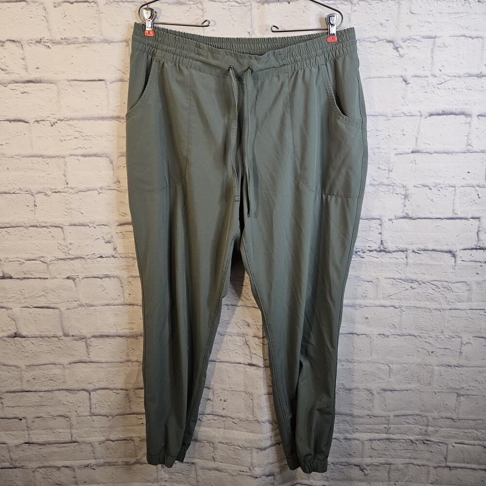 Duluth Trading Joggers Womens L Green Genius Performance High Rise Pants
